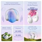 boAt Nirvana Eutopia Bluetooth Headphones (Primia White) - Image 2