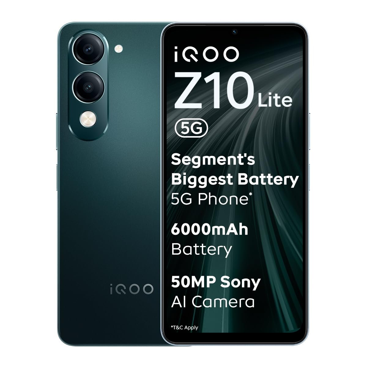 A1 iQOO Z10 Lite 5G (Cyber Green, 4GB RAM, 128GB Storage) | 6000 mAh Battery | Dimensity 6300 5G Processor with 433K+* AnTuTu Score | IP64 Rated & Military Grade Shock-Resistance* - Image 1