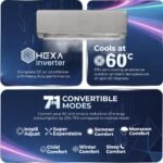 Haier Gravity Series 1.6 Ton 5 Star AI Climate Control Smart Split AC (5460 Watts, HEXA Inverter, Copper, Fabric Finish, Wi-Fi, 4-Way, HD Filter, Cools at 60°C-HSU19G-MZAIM5BN-INV, Morning Mist) - Image 4