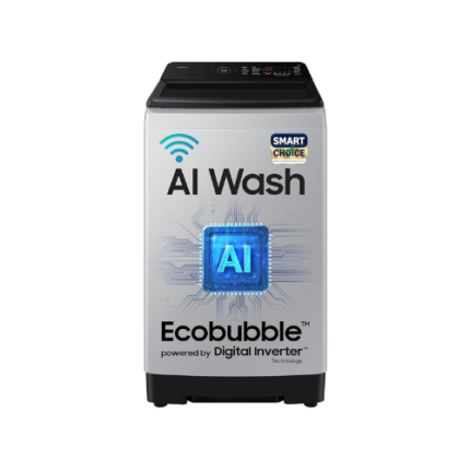 Samsung Smart Choice 10 Kg, 5 Star, AI Wash, AI Energy Mode, Wi-Fi, Ecobubble, AI VRT+, Soft Closing Door, Digital Inverter, Fully-Automatic Top Load Washing Machine (WA80F10E2LTL, Lavender Gray)