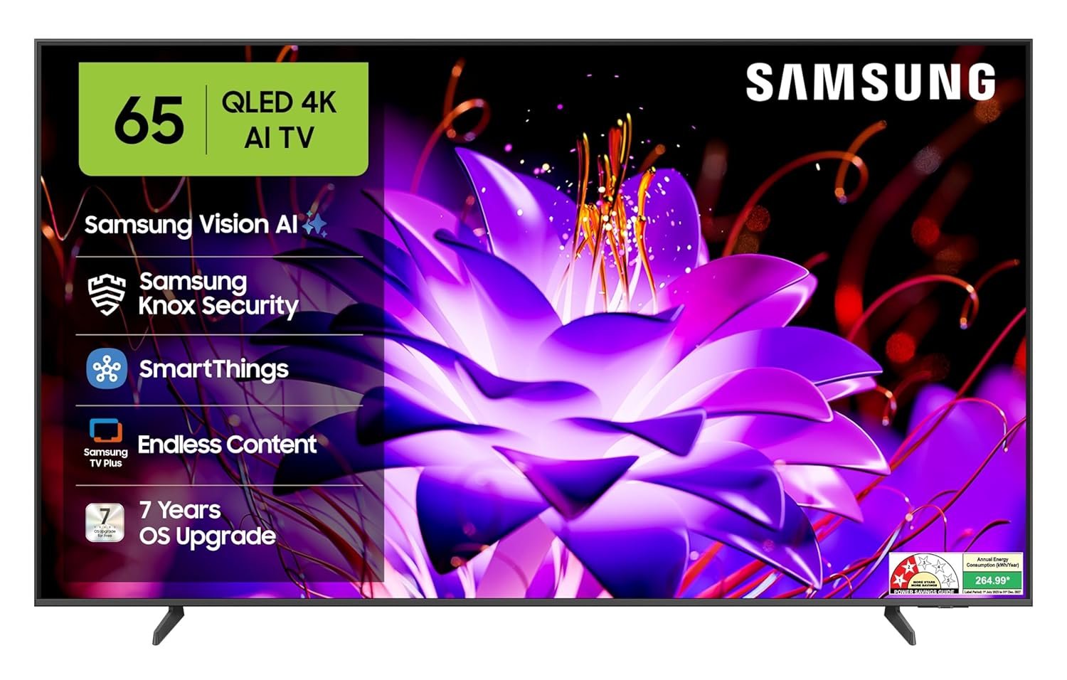 STV1 Samsung 163 cm (65 inches) Vision AI 4K Ultra HD Smart QLED TV QA65QEF1AULXL - Image 1