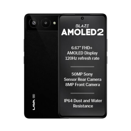 Lava Blaze AMOLED 2 5G (Sparkling Black, 6 GB RAM, 128 GB Storage) | 6.67" FHD+ AMOLED Display | MTK D7060 Processor | 50 MP Front Camera | LPDDR5 UFS 3.1 ROM | 5000 mAh | 33W Fast Charging Visit the Lava Store
