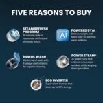 IFB 6 Kg 5 Star, DeepClean® Technology, AI Powered, Fully Automatic Front Load Washing Machine (DIVA GXN 6010 CMS, PowerSteam®, 9 Swirl, Steam Refresh, Inbuilt Heater, Eco Inverter, Grey) - Image 9