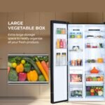 Haier 602L 3Star 2 Door Side by Side Frost Free Refrigerator|100% Convertible|Expert Inverter Technology|Digital Display Panel|Triple Twist Ice Maker|Deo Fresh Technology (HRS-682KS, Black Steel) - Image 7