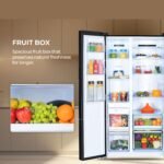 Haier 602L 3Star 2 Door Side by Side Frost Free Refrigerator|100% Convertible|Expert Inverter Technology|Digital Display Panel|Triple Twist Ice Maker|Deo Fresh Technology (HRS-682KS, Black Steel) - Image 8