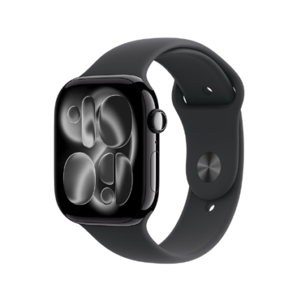 Apple Watch Series 11 GPS 46mm Jet Black Aluminium Case with Black Sport Band - M/L