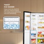 Haier 602L 3Star 2 Door Side by Side Frost Free Refrigerator|100% Convertible|Expert Inverter Technology|Digital Display Panel|Triple Twist Ice Maker|Deo Fresh Technology (HRS-682KS, Black Steel) - Image 10