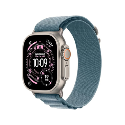 Apple Watch Ultra 3 GPS + Cellular 49mm Natural Titanium Case with Light Blue Alpine Loop - Medium