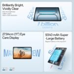 OnePlus Pad Lite with Biggest Battery in Segment 9340 mAh, 11"(27.94 cm) Display with 500 nits Brightness & 11 Hrs of Video Playback, 6GB RAM 128GB Storage, WiFi, Aero Blue - Image 7