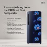 IFB 241L 2 Star 7-in-1 Multi Mode, Advanced Inverter Frost-Free Double Door Refrigerator with 30 Hrs Cooling Retention & 4 Year Super Warranty (2026, IFBFF-291BYBSE, Brush Grey) - Image 10