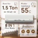 IFB 1.5 Ton 3 Star, New star rated,AI Powered Inverter Split AC,Inbuilt WiFi, Hybrid Mode, 8-in-1 Flexi Mode, Heavy Duty Compressor, Long Air Throw, Self Clean, 100% Copper,CI183SS22SGM3, White - Image 9