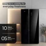 Godrej 600L 3Star 5 Years Comprehensive Warranty | Smart Convertible Zones | Toughened Glass Door | Frost Free Inverter Refrigerator (2025 Model, RS EONVELVET 646C RIT OP BK, Opera Black) - Image 3