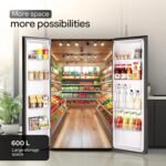 Godrej 600L 3Star 5 Years Comprehensive Warranty | Smart Convertible Zones | Toughened Glass Door | Frost Free Inverter Refrigerator (2025 Model, RS EONVELVET 646C RIT OP BK, Opera Black) - Image 5