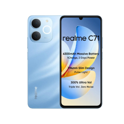 realme C71 4G Smartphone 6GB+128GB,6.745 inch Screen, 90Hz Eye Comfort Display, 6300mAh Battery, 37MP Cameras, Unisoc T7250 Chip, IP54, Sea Blue