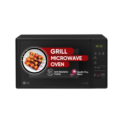LG 20 L Grill Microwave Oven (MH2044DB, Black, Quartz Heater, I-Wave Technology, Indian Cuisine, Auto Cook Menu, Steam Clean, Anti-Bacterial Cavity & Health plus Menu)