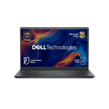 Dell 15, R5-7520U Processor, 8GB LPDDR5 RAM, 512GB SSD, FHD 15.6"/39.62 cm Display, Windows 11 Home, Carbon Black, 1.63kg, Standard Keyboard, 15 Month McAfee, Thin & Light Laptop