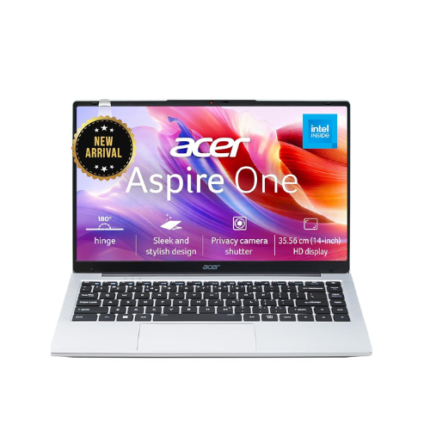 Acer Aspire One, Intel Core Celeron N4500, Office 2024 + M365 Basic, 12GB LPDDR4X RAM/ 256GB SSD, 14.0"/35.56cm TN HD Display, Win 11 Home, Pure Silver,... Colour:Pure Silver