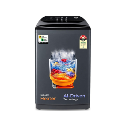 VW V10 HeatPro 10 Kg 5 Star Fully-Automatic Top Loading Washing Machine with In-built Heater (Black)